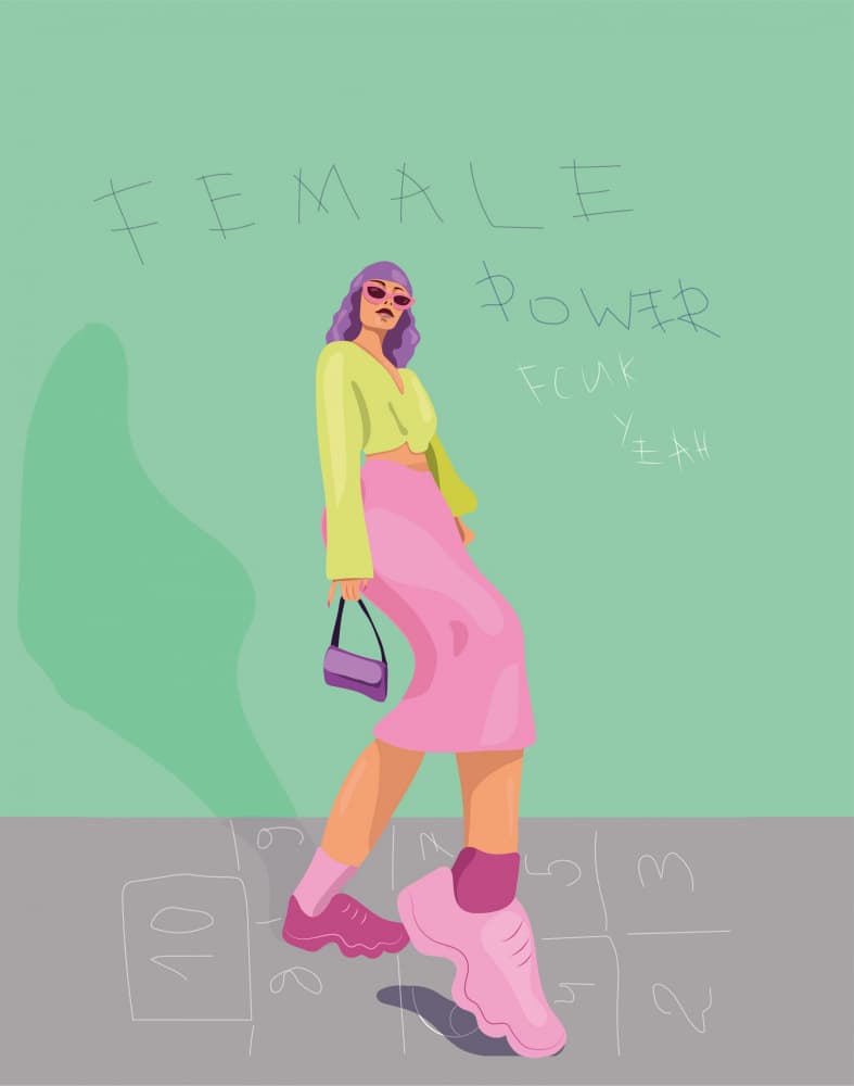 Female Power Street Style by Christina Misuro — canvas wall art