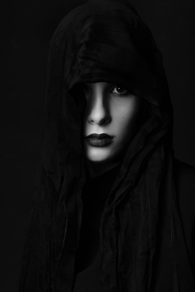 Mysterious Hooded Woman by Mehdi Mokhtari — canvas wall art