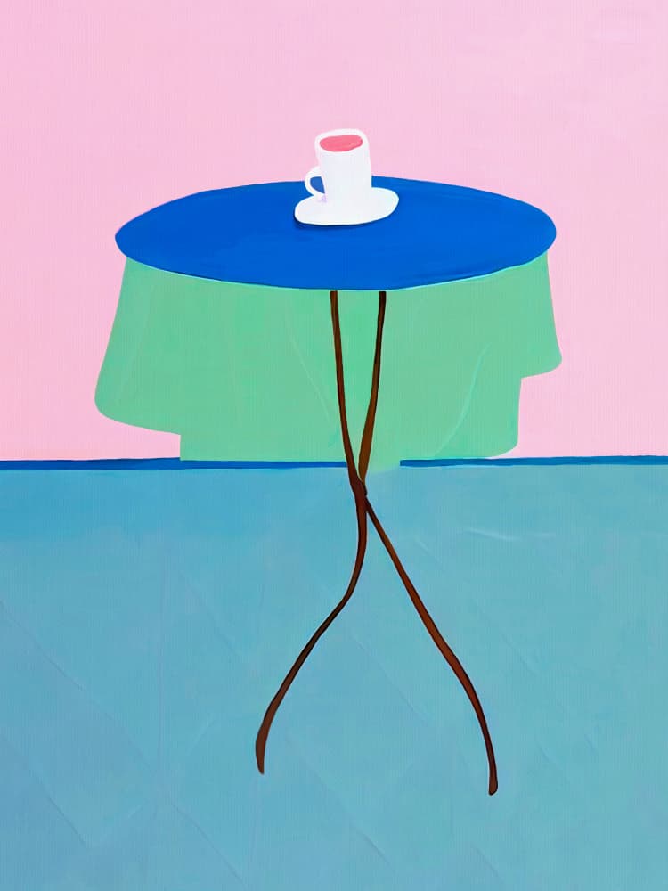 Colorful Cafe Table by The Printable Studio — canvas wall art