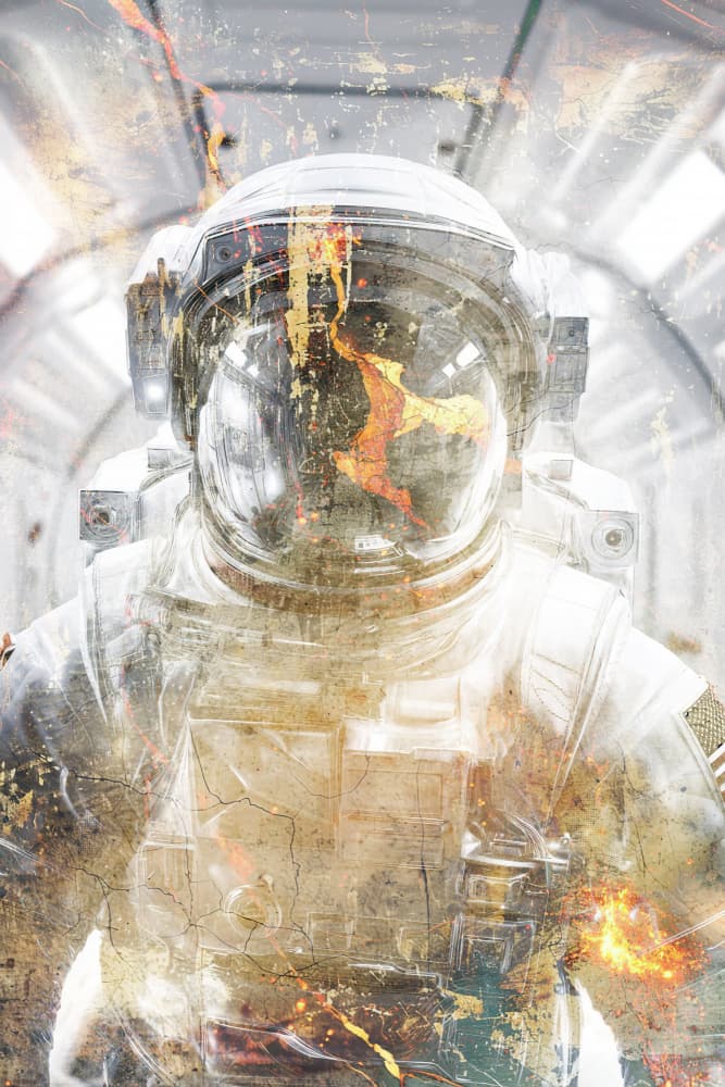 Astronaut Cosmic Inferno by Rafal Kulik — canvas wall art