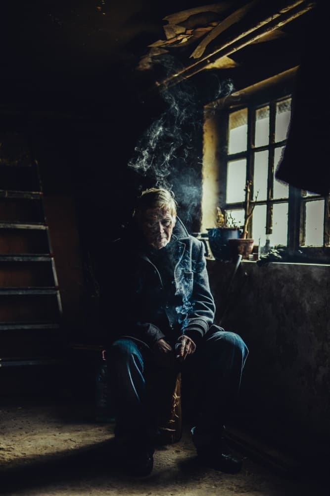 Contemplative Old Man by Koki Jovanovic — canvas wall art