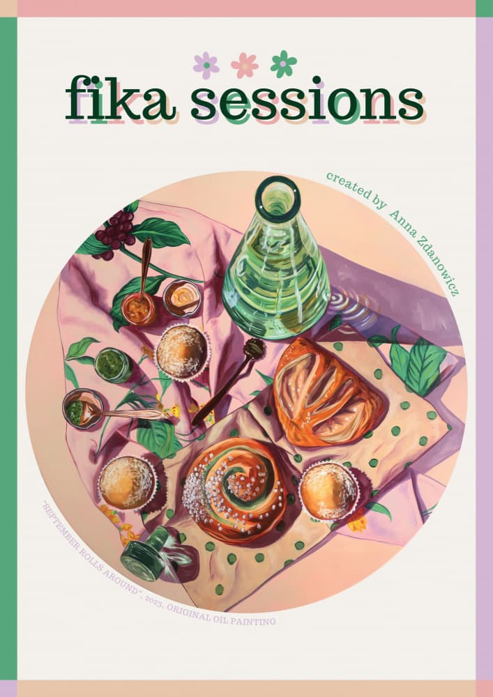 Cozy Fika Pastries by Anna Zdanowicz — canvas wall art