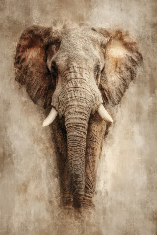 Majestic Elephant Portrait by Rafal Kulik — canvas wall art