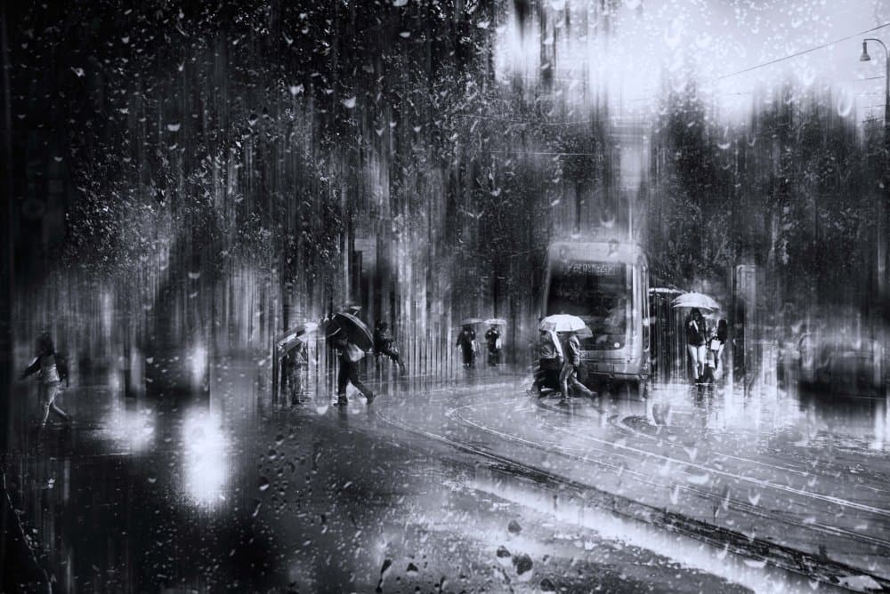 Urban Rain Reflections by Nicodemo Quaglia — canvas wall art
