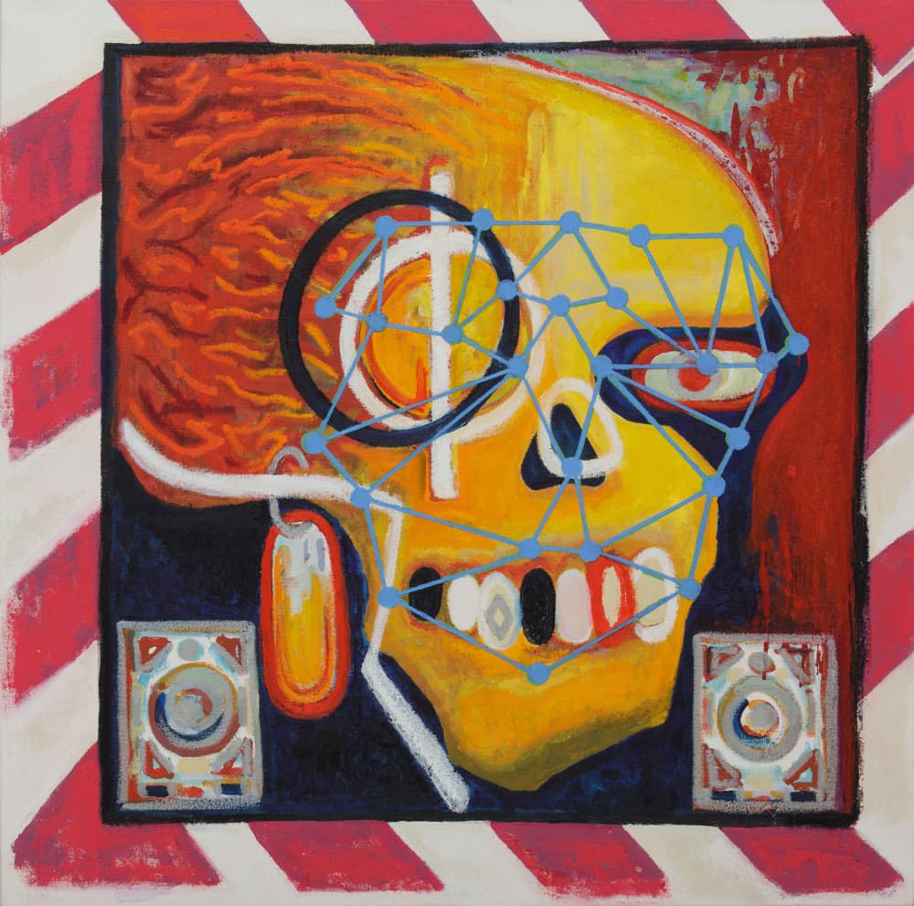Digital Brain Skull by dirk kruithof — canvas wall art