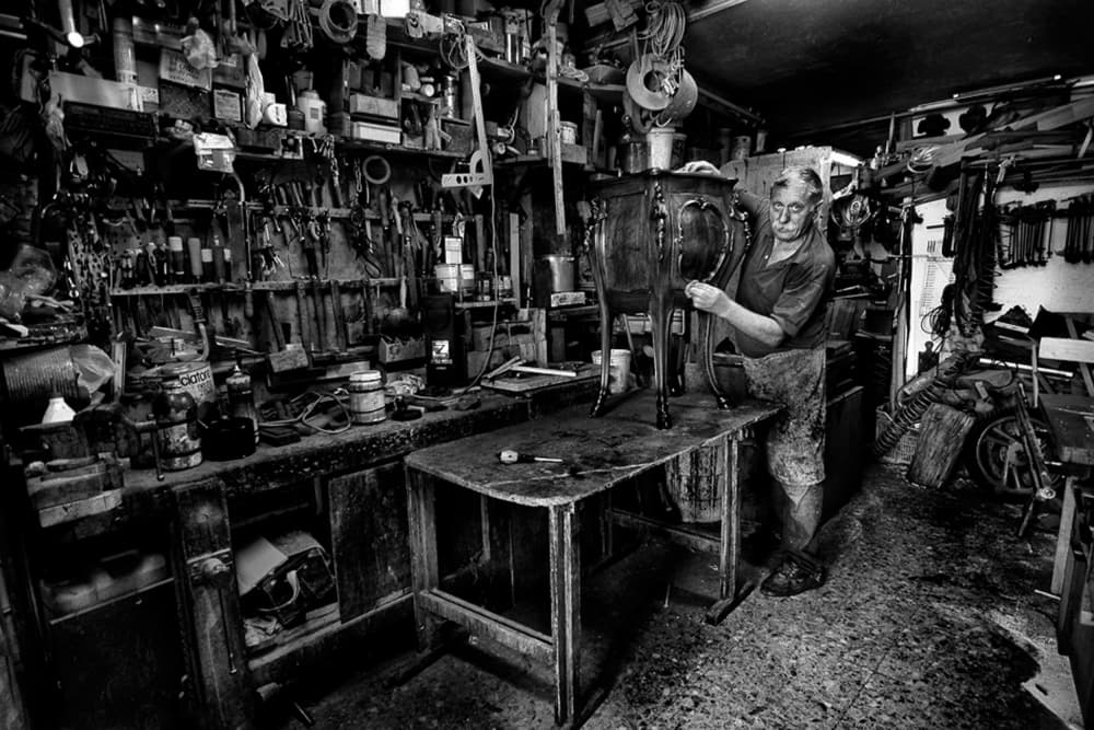 Master Woodworker's Workshop by Antonio Grambone — canvas wall art