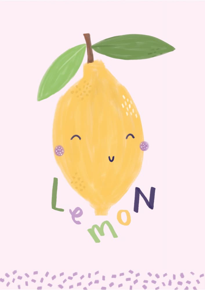 Happy Lemon Friend by Laura Pantony — canvas wall art