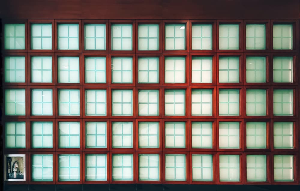 Glow Grid With Portrait by Yanyan Gong — canvas wall art
