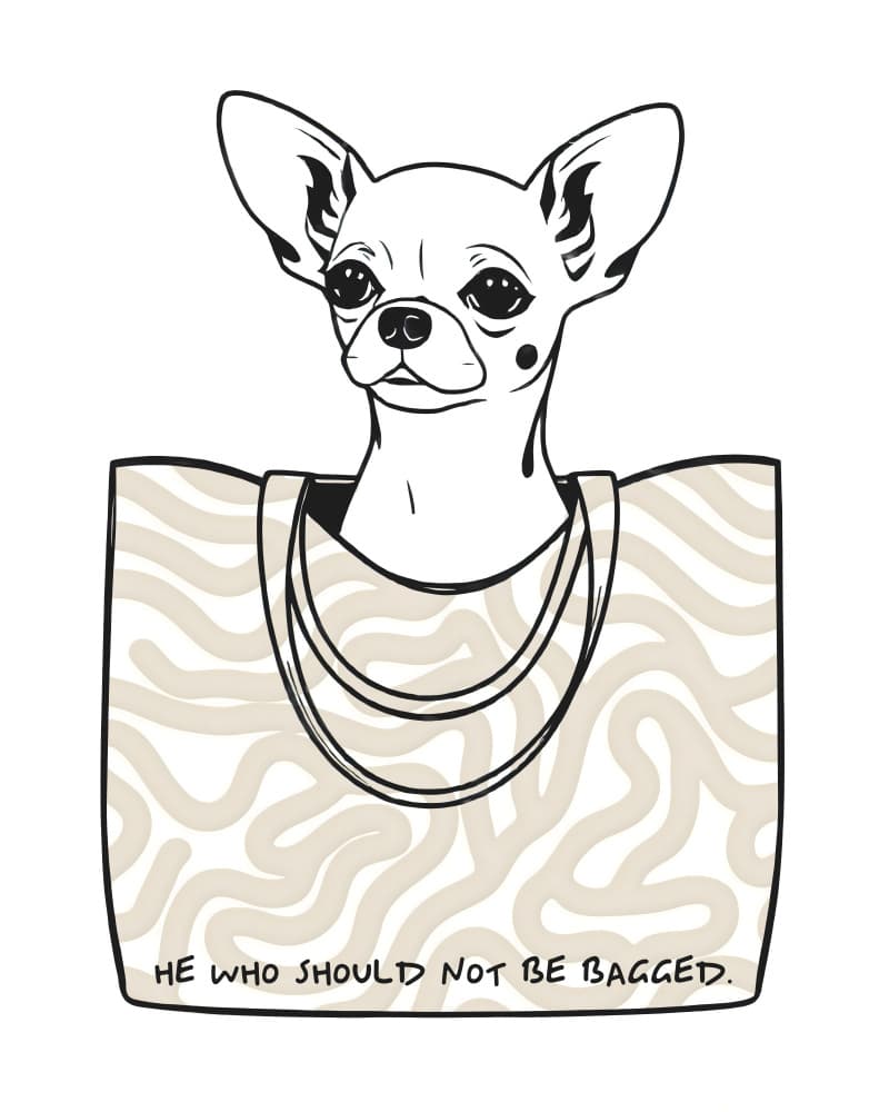 Chihuahua In Tote Bag by Uma Gokhale — canvas wall art