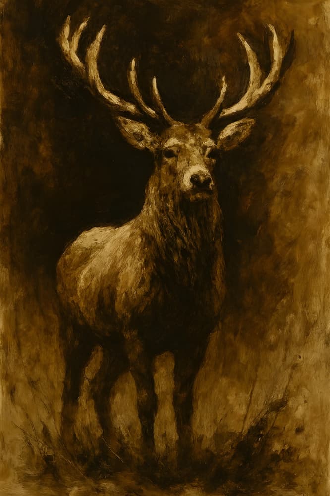 Majestic Woodland Stag by HUGO — canvas wall art