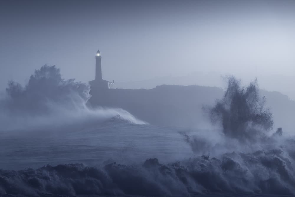 Towering Lighthouse Storm by Sergio Saavedra Ruiz — canvas wall art