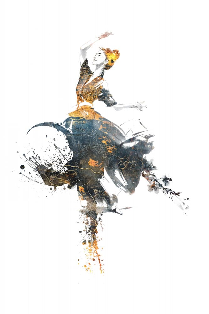 Dynamic Golden Dancer by Rafal Kulik — canvas wall art