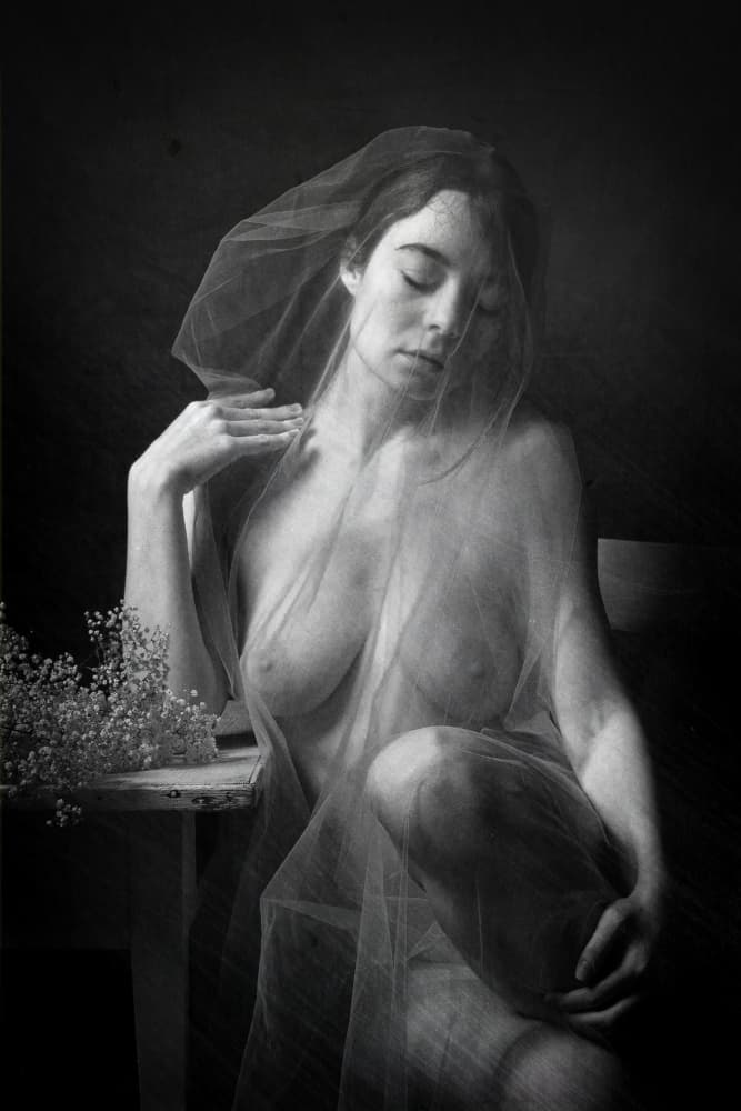 Ethereal Veiled Nude by Ruth Franke — canvas wall art