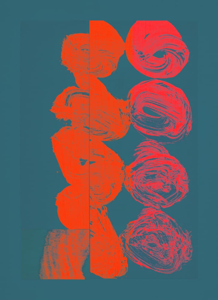 Vibrant Orange Teal Shapes by Diana Jahns — canvas wall art