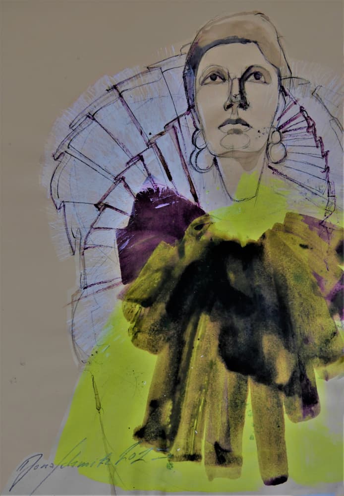 Vivid Fashion Portrait by Doris Schmitz — canvas wall art