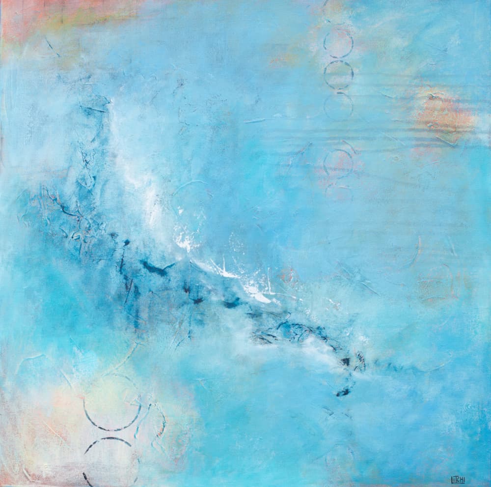 Fluid Blue Abstract by Lillian Christiansson — canvas wall art