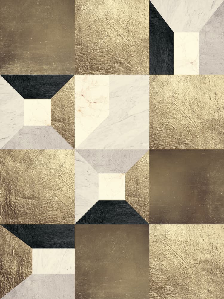 Abstract Gold Geometry by Vitor Costa — canvas wall art
