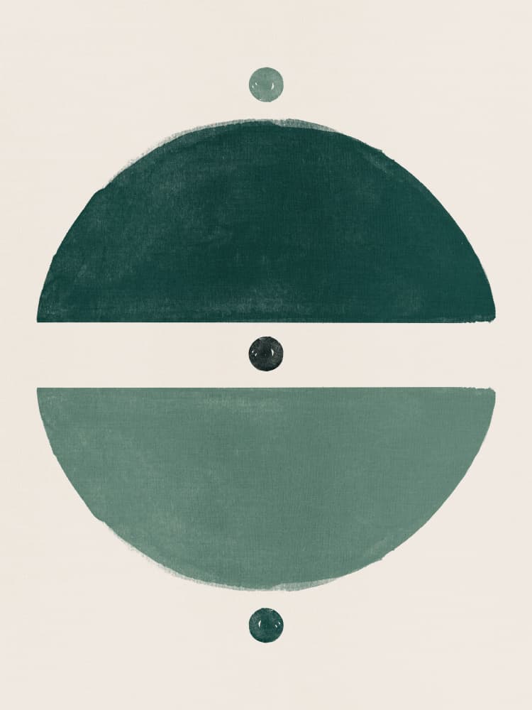 Balanced Green Geometrics by Ema Paraschiv — canvas wall art