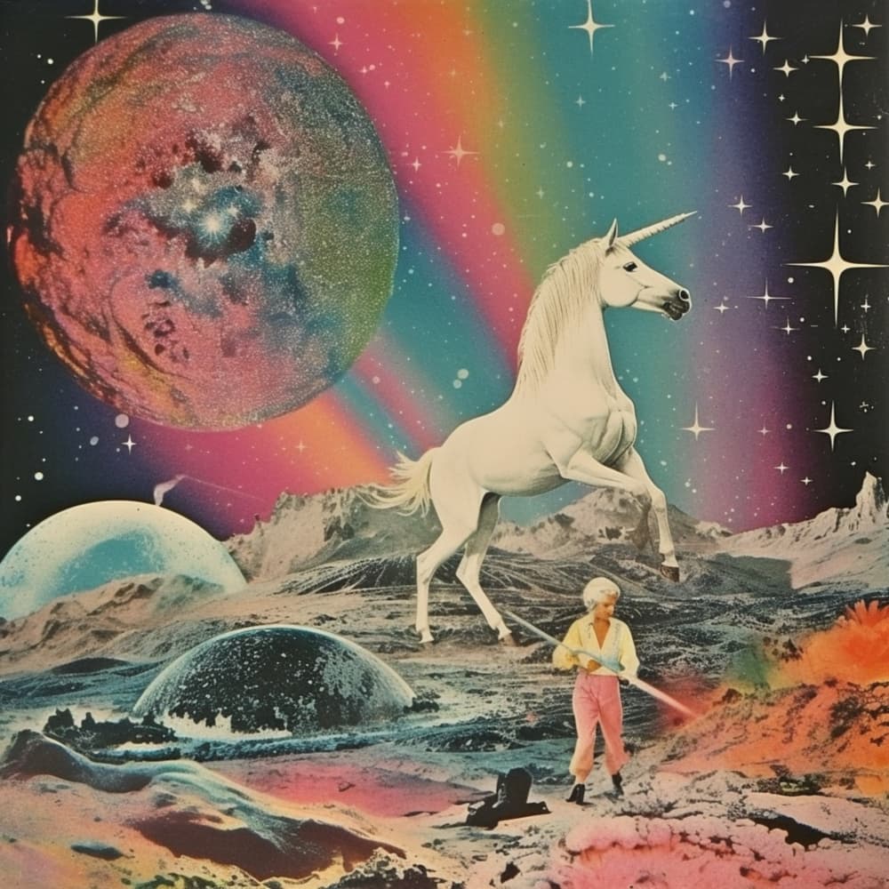 Unicorn Cosmic Fantasy by Samantha Hearn — canvas wall art
