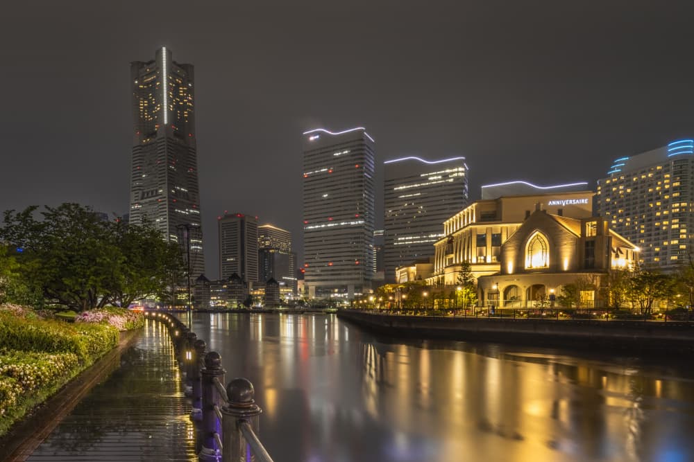 Waterfront City Lights by Melanie Viola — canvas wall art