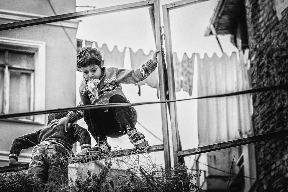Kids' Urban Climb by Ömer Ates Kızıltug — canvas wall art