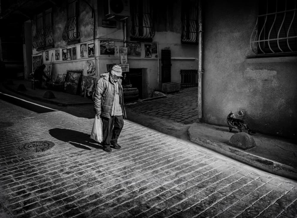 Old Man City Shadows by Ömer Ates Kızıltug — canvas wall art