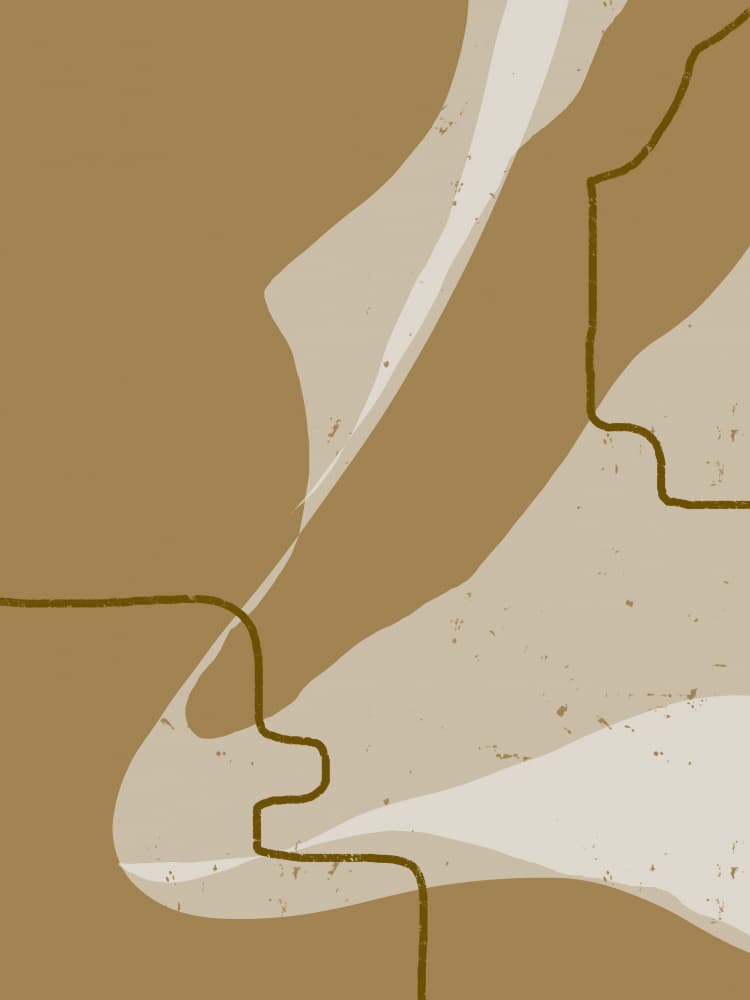 Neutral Flowing Lines by Yuli Saputra — canvas wall art