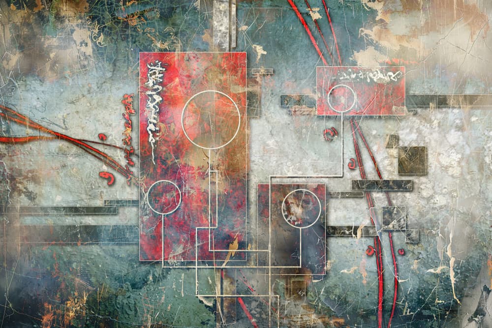 Abstract Geometric Grunge by Rafal Kulik — canvas wall art