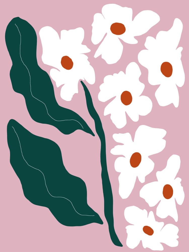 Abstract Floral Bloom by Miho Art Studio — canvas wall art