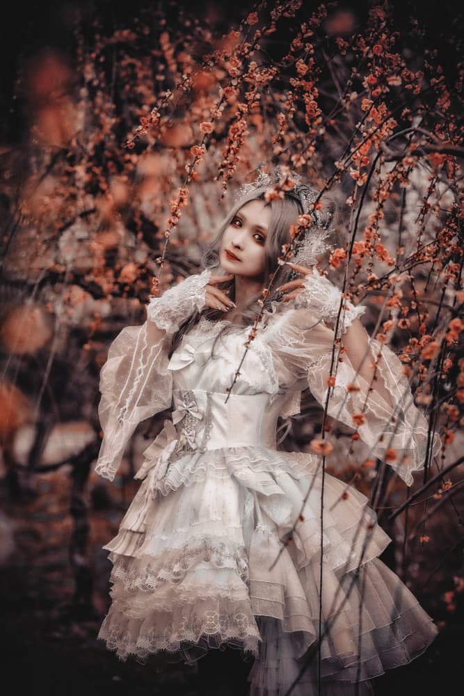 Elegant Lady in Blossoms by KOIKI — canvas wall art