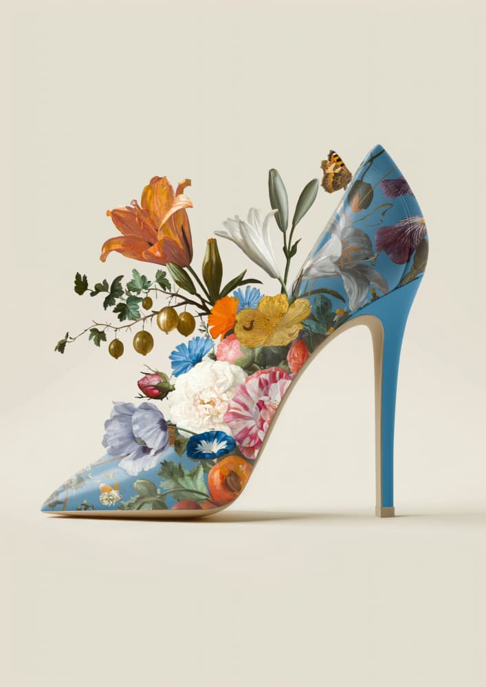 Vibrant Floral Heel by Marja van den Hurk — canvas wall art