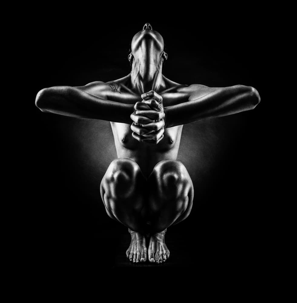Powerful Crouching Figure by Jackson Carvalho — canvas wall art
