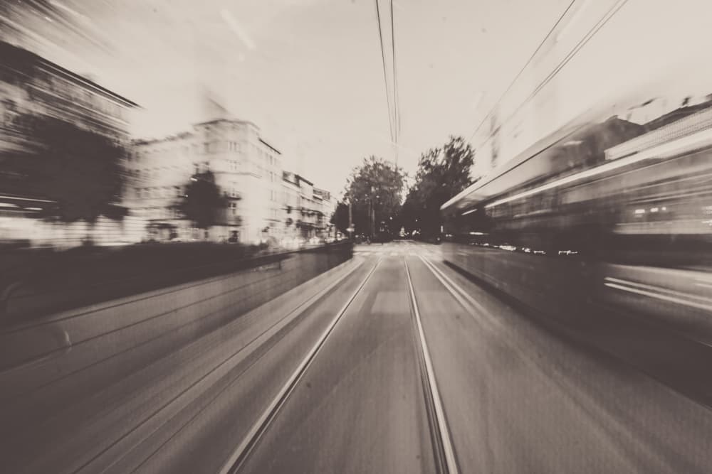 Vintage Tram Ride by Justyna Jaszke — canvas wall art