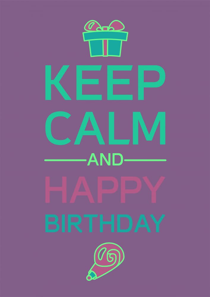 Keep Calm Happy Birthday by Marika Barsrsind β canvas wall art