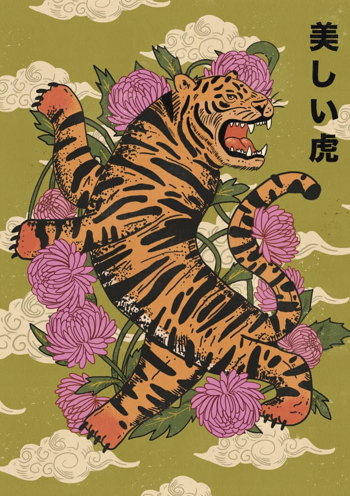 Beautiful Tiger Chrysanthemums by Nicholas — canvas wall art