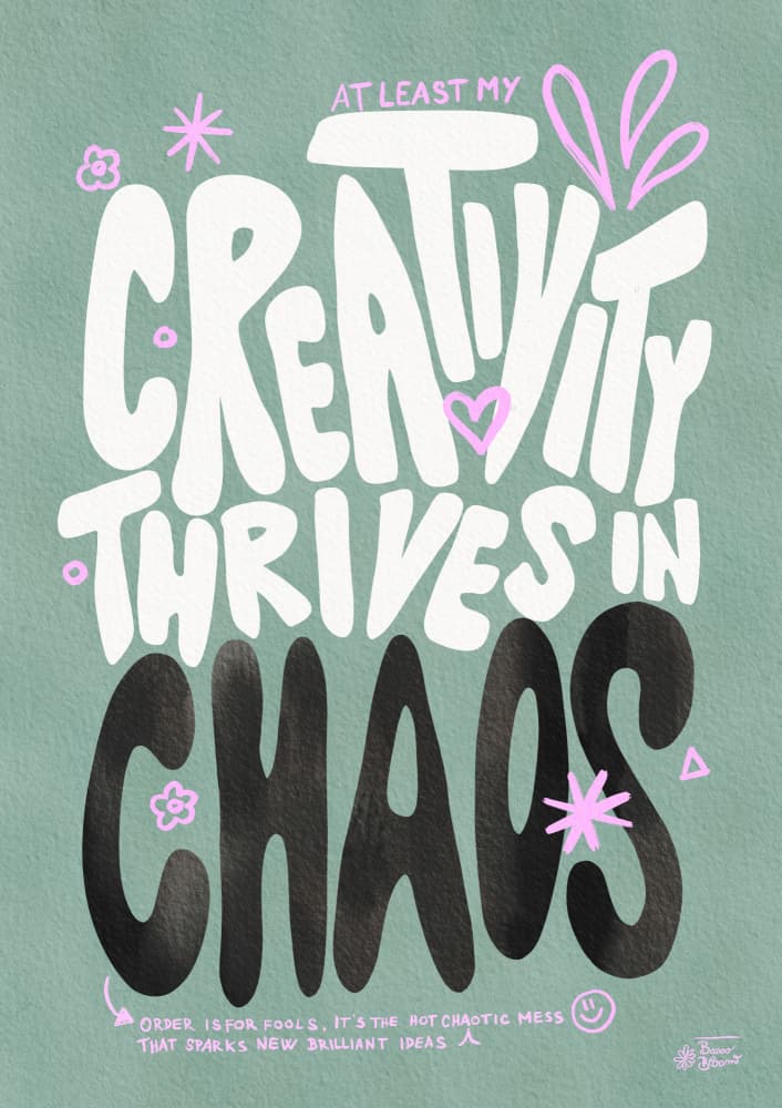 Creative Chaos Quote by Baroo Bloom — canvas wall art