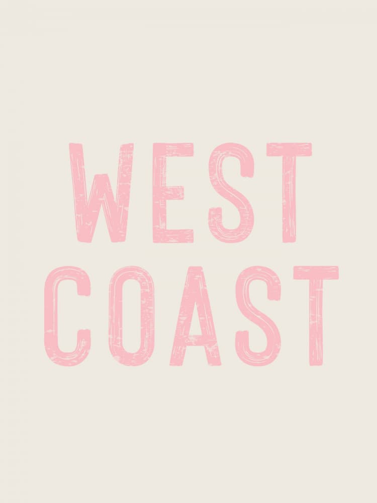 West Coast Pink Text by Jolly and Dash — canvas wall art