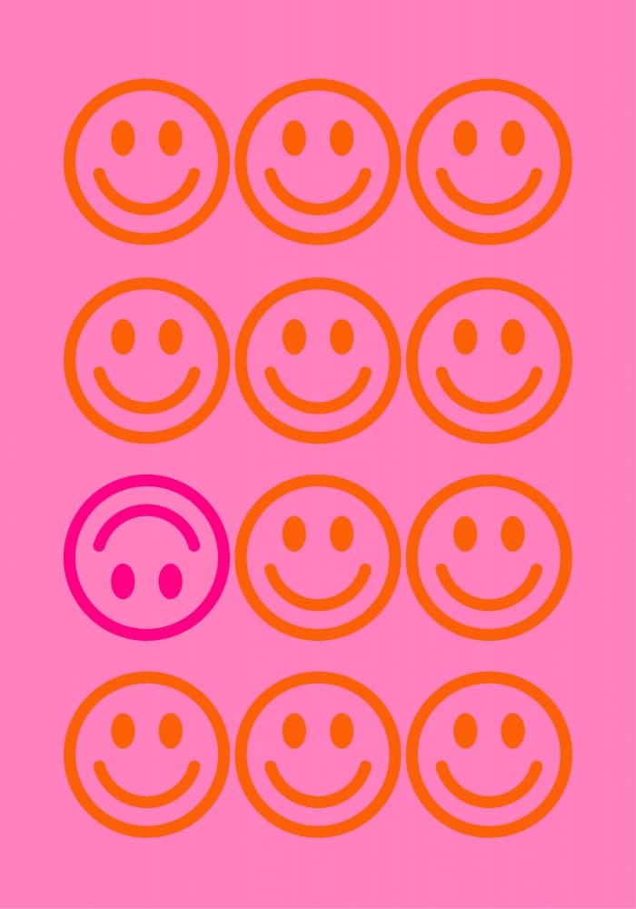 Happy and Sad Smileys by Athene Fritsch — canvas wall art
