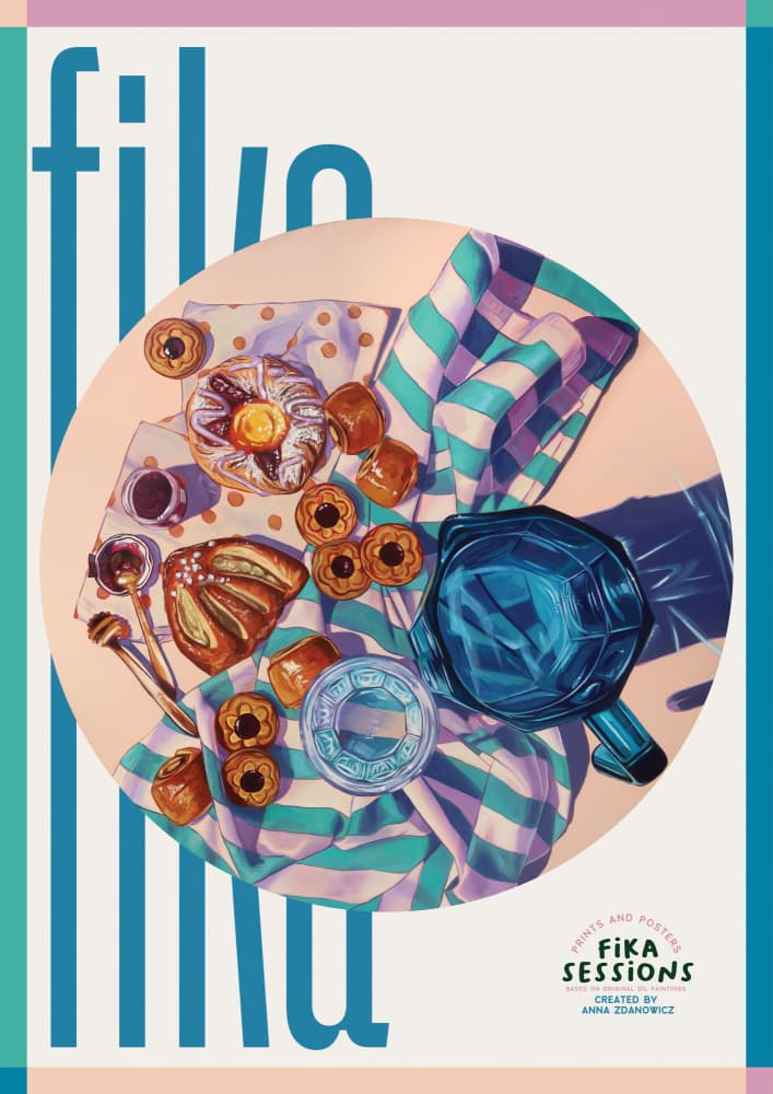 Fika Coffee Break by Anna Zdanowicz — canvas wall art