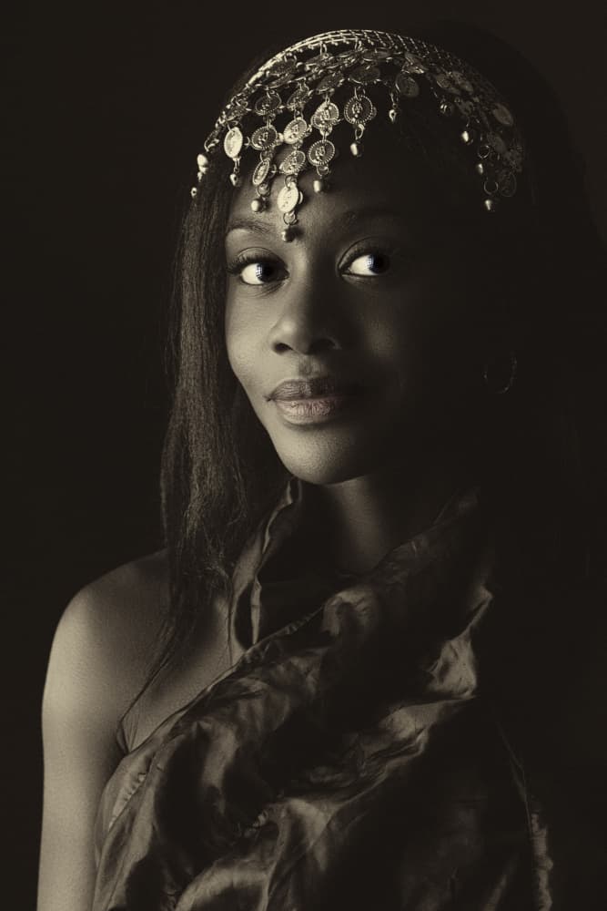 Elegant Headpiece Portrait by Jan Slotboom — canvas wall art