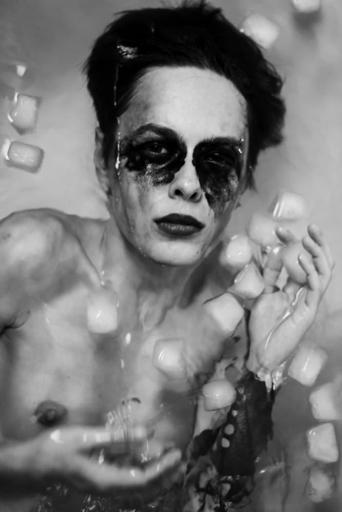 Dramatic Ice Portrait by Bogdan Bouşcă — canvas wall art