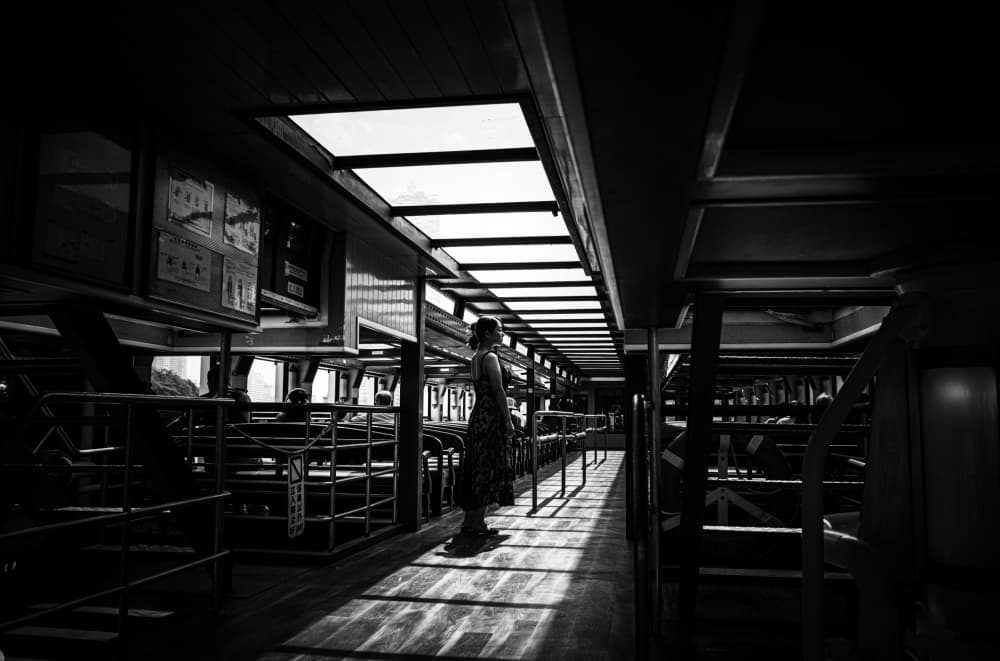 Woman In Ferry Light by Kenichiro Tsukada — canvas wall art