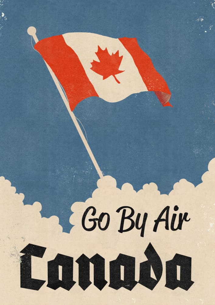Vintage Canada Air Travel by Nicholas — canvas wall art