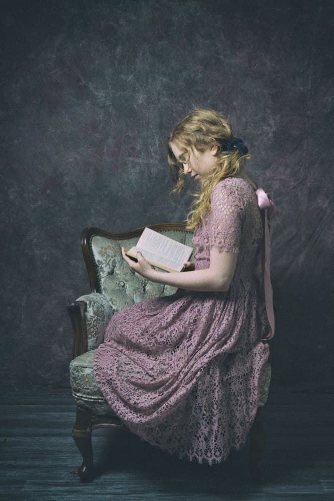 Elegant Reading Woman by Ruth Franke — canvas wall art