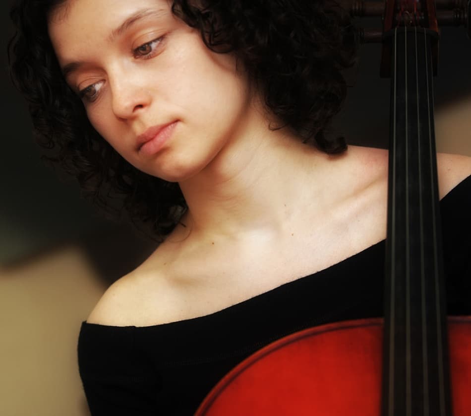 Pensive Cellist Portrait by Jure Kravanja — canvas wall art