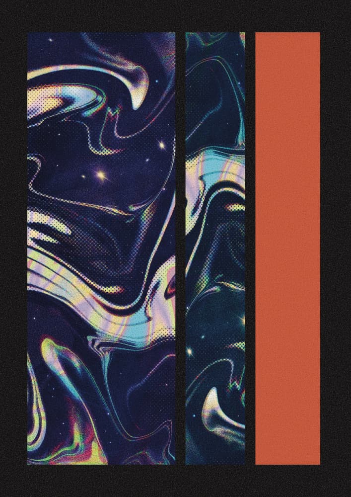 Galaxy Color Block by Amy Louise Baker — canvas wall art