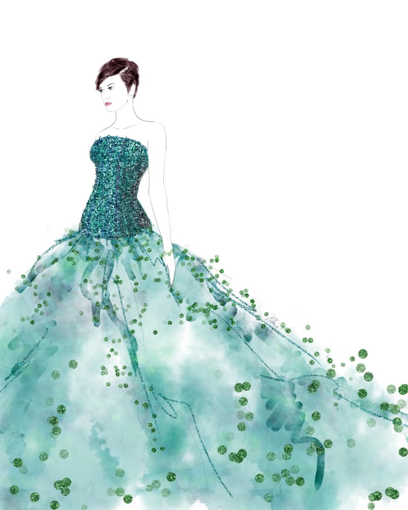 Emerald Green Glamour by Rosana Laiz Blursbyai — canvas wall art