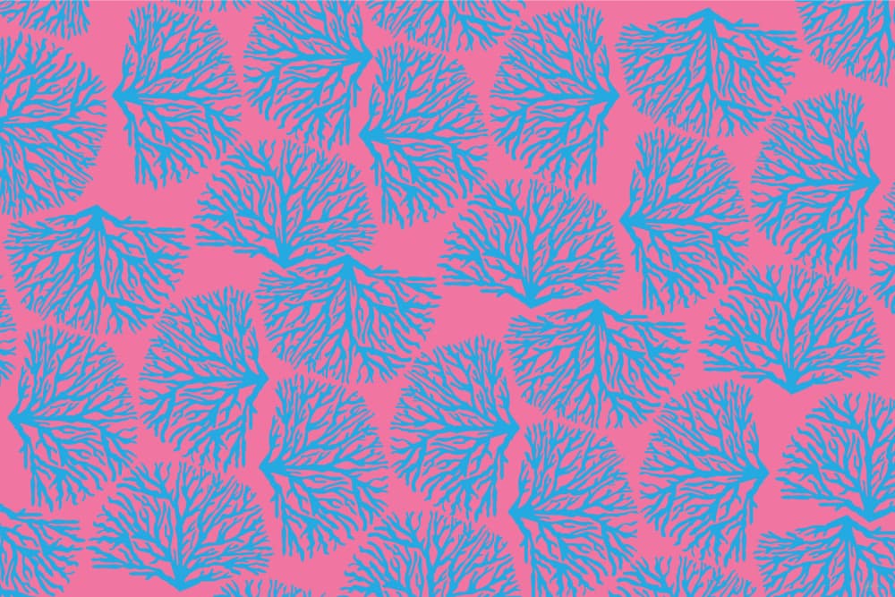 Pink Blue Coral Pattern by Sue Skellern — canvas wall art