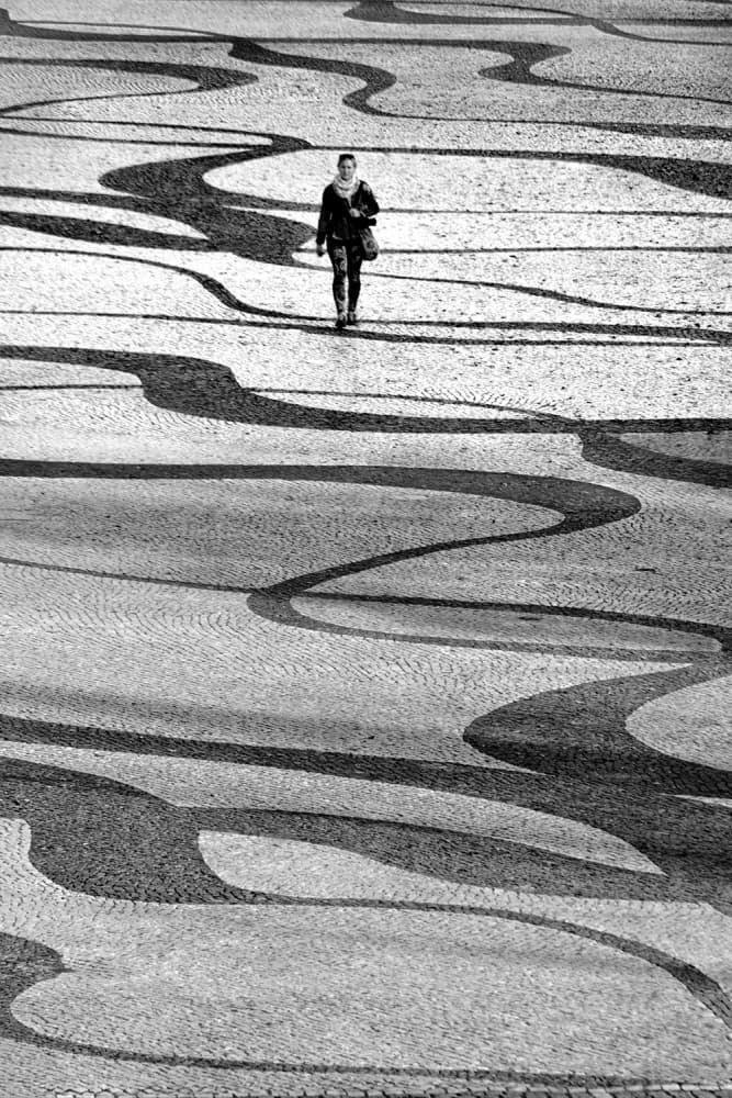 Solitary Walker Urban Pattern by Paulo Abrantes — canvas wall art