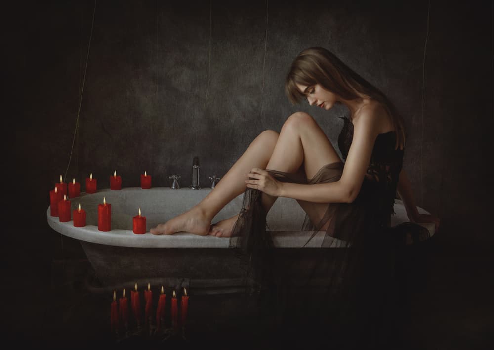 Woman by Candlelight by Sebastian Kisworo — canvas wall art